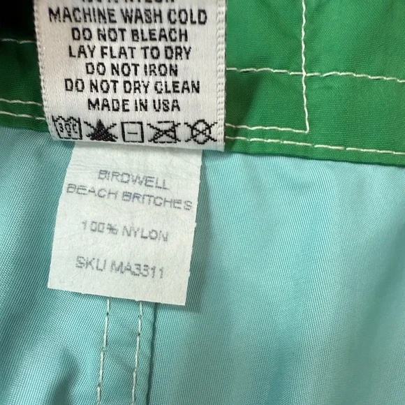 Birdwell Beach Britches Swimming Board Shorts Green Apple Size 35 - Picture 9 of 9